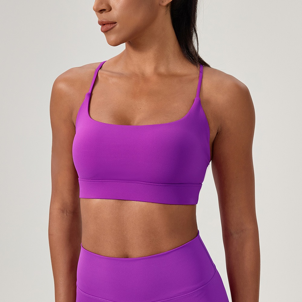 Sports Bra High Impact - Women's Sexy Yoga Bra Cross Strap