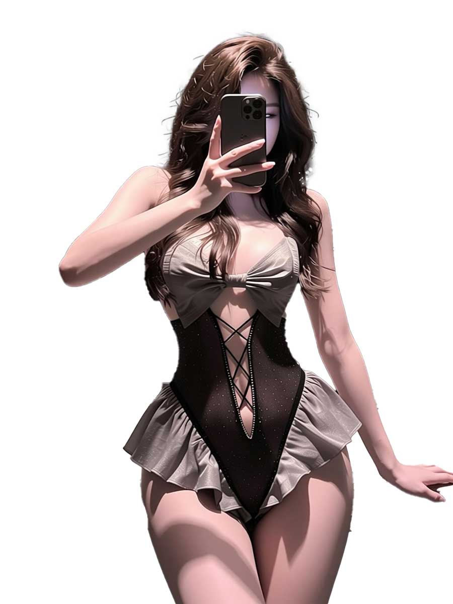 jimiko For Black Gray Ruffle M - đánh giá và giá Lace Teddy Lingerie