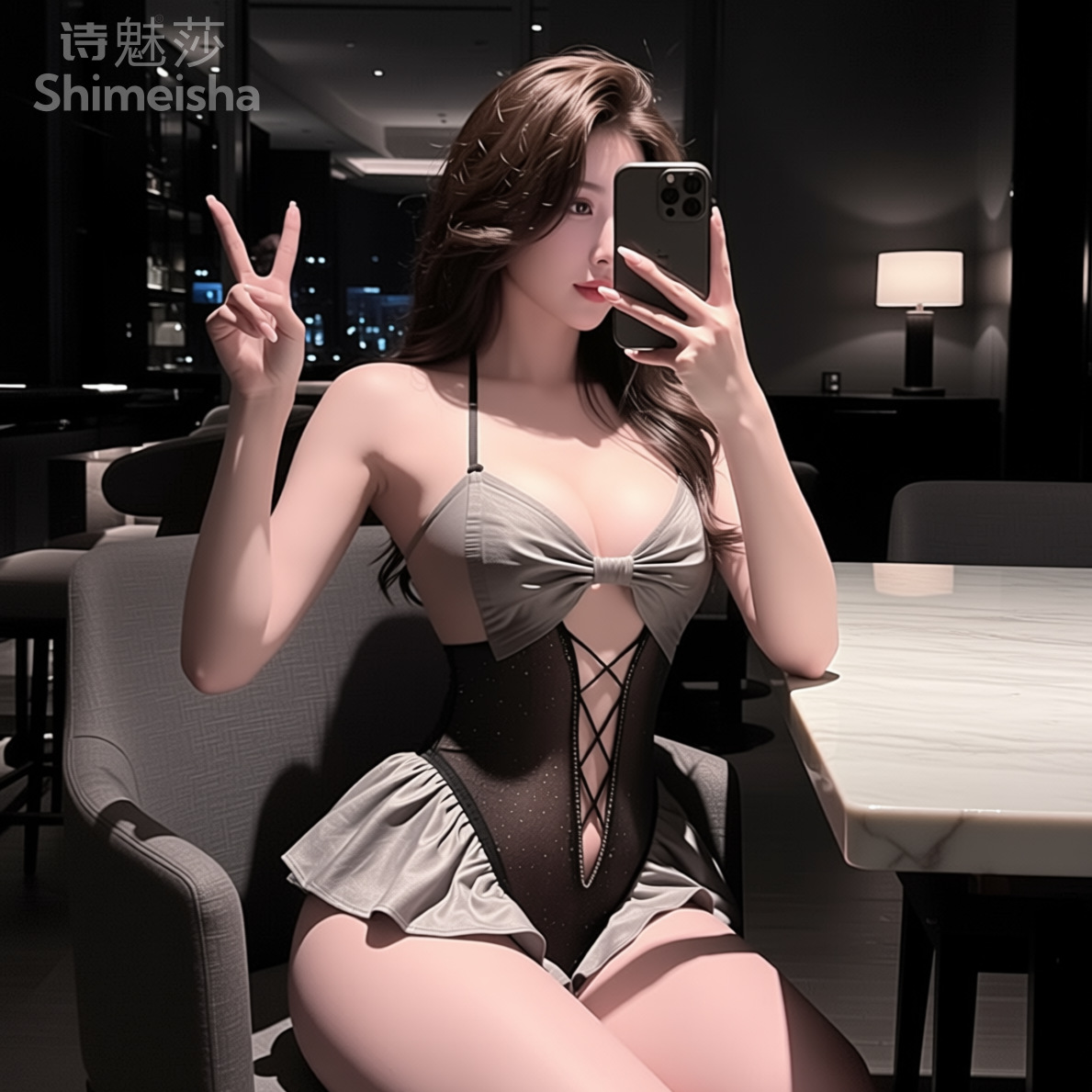 jimiko For Black Gray Ruffle M - đánh giá và giá Lace Teddy Lingerie