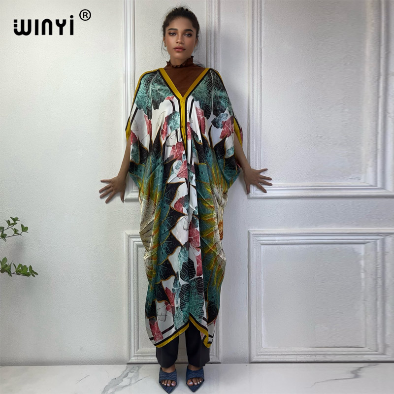 WINYI Summer african V-neck dr - đánh giá và giá Robe Silk Women