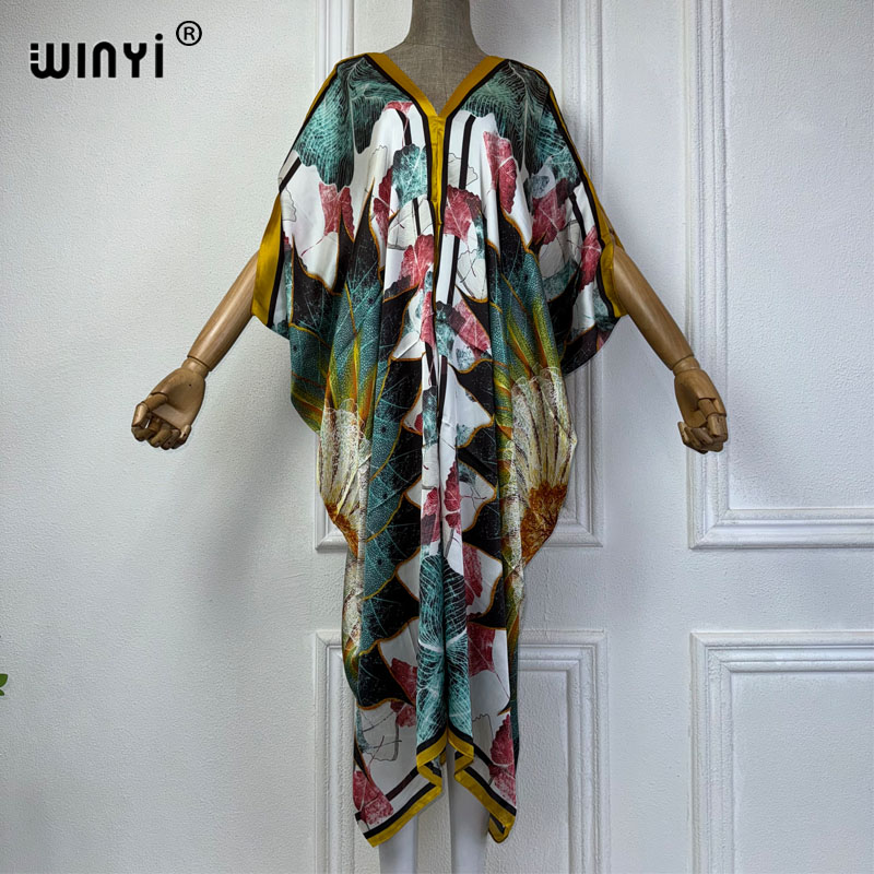 WINYI Summer african V-neck dr - đánh giá và giá Robe Silk Women