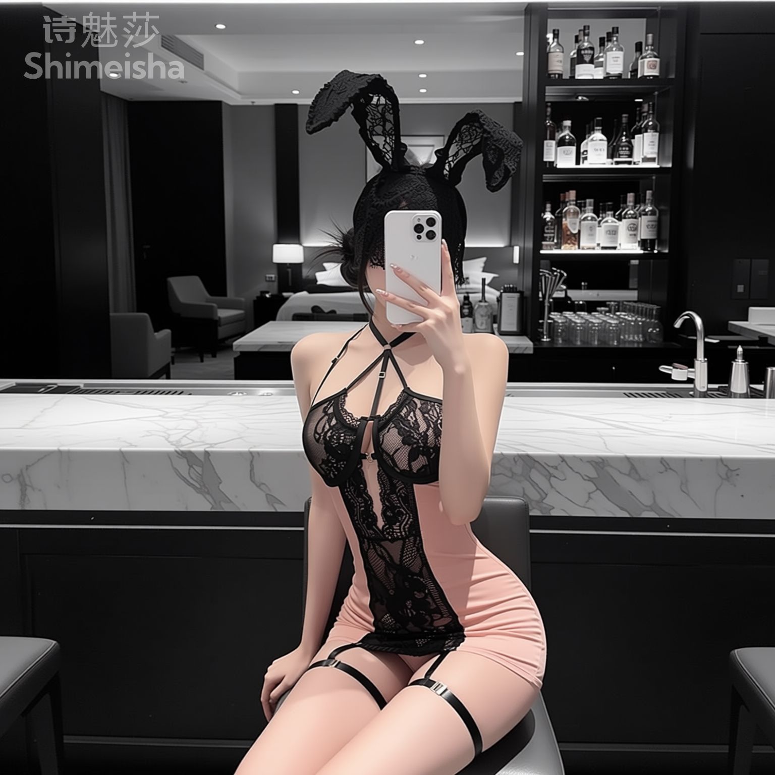 jimiko For Women's Pink Black  - đánh giá và giá Lace Teddy Lingerie