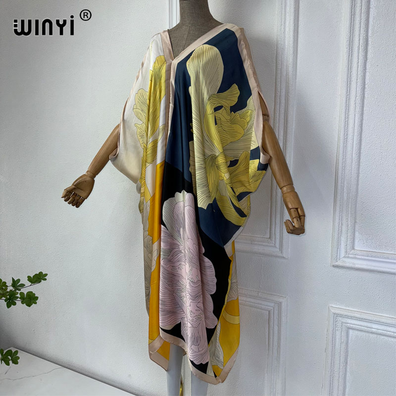WINYI Summer african V-neck dr - đánh giá và giá Robe Silk Women