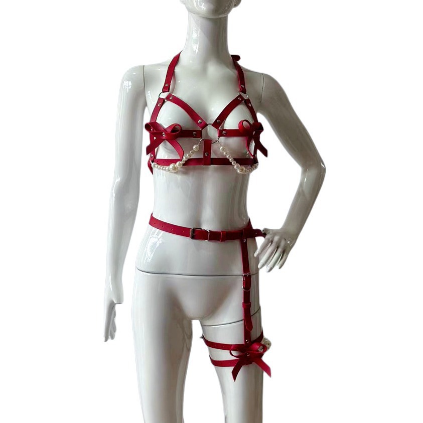Sexy Leather Harness Women Set - đánh giá và giá Garter Belt Set