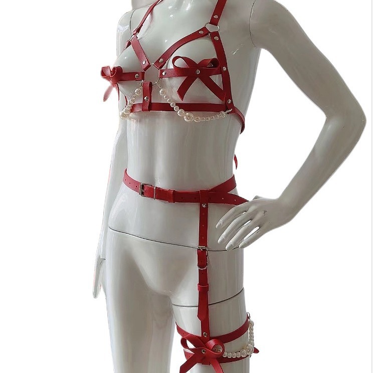 Sexy Leather Harness Women Set - đánh giá và giá Garter Belt Set