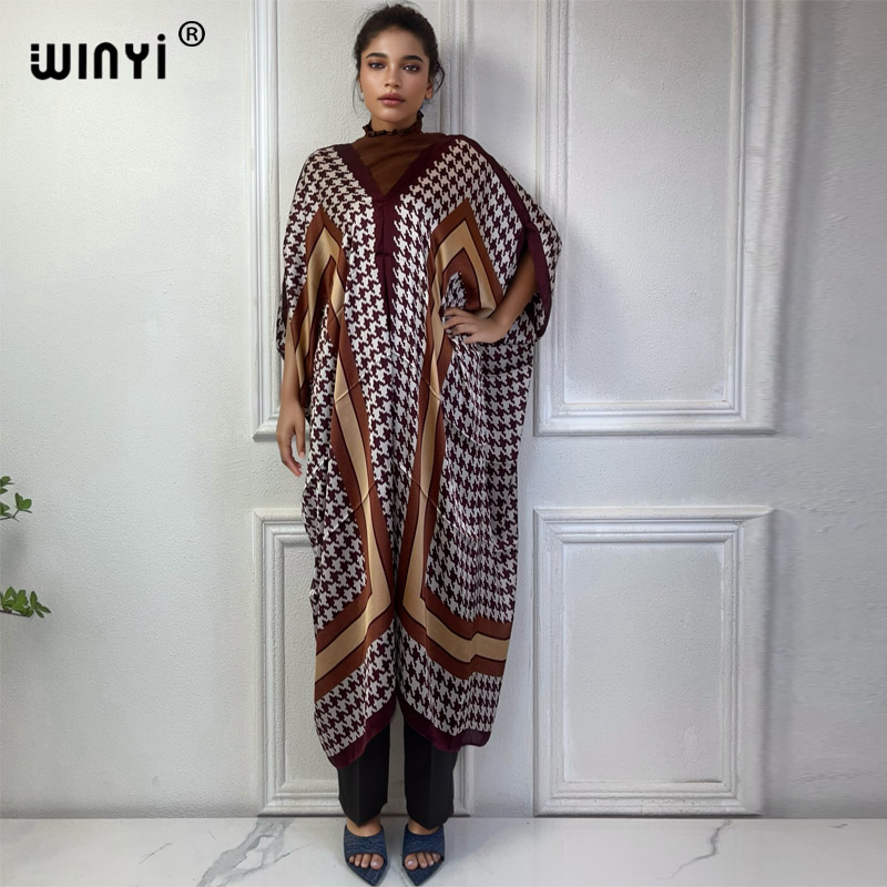 WINYI Summer african V-neck dr - đánh giá và giá Robe Silk Women