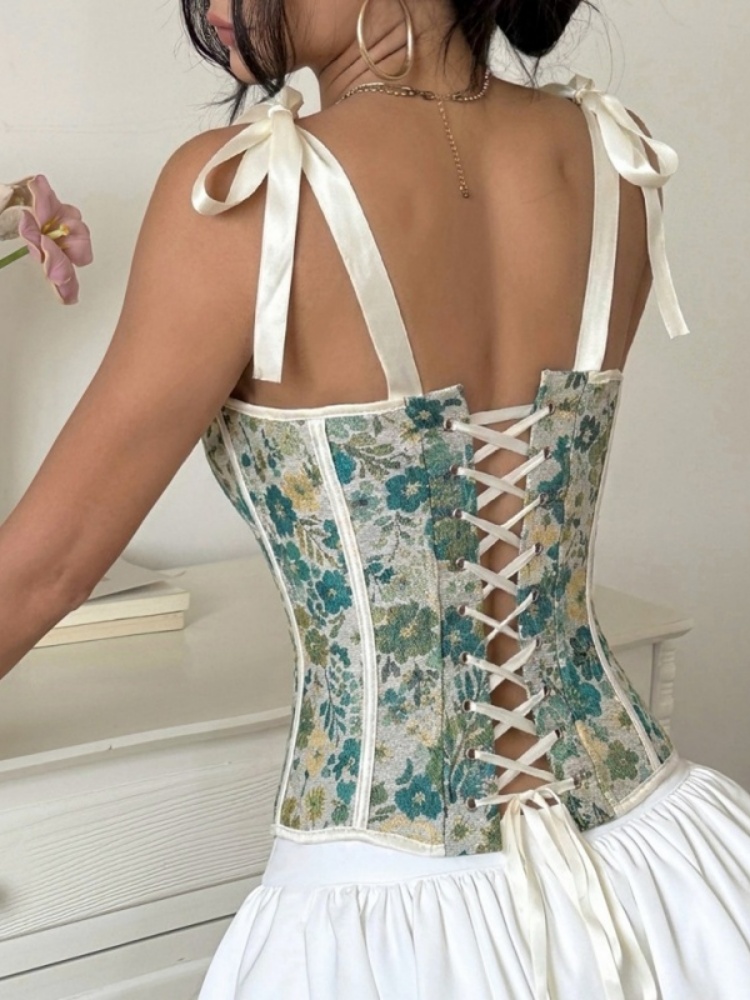 Shestyle Green Flower Bone Cor - đánh giá và giá Corset Waist Cinch